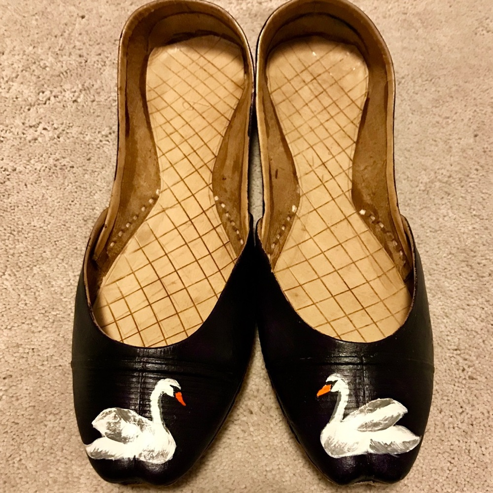 Swan purple leather ballet flats - Picture 2 of 3